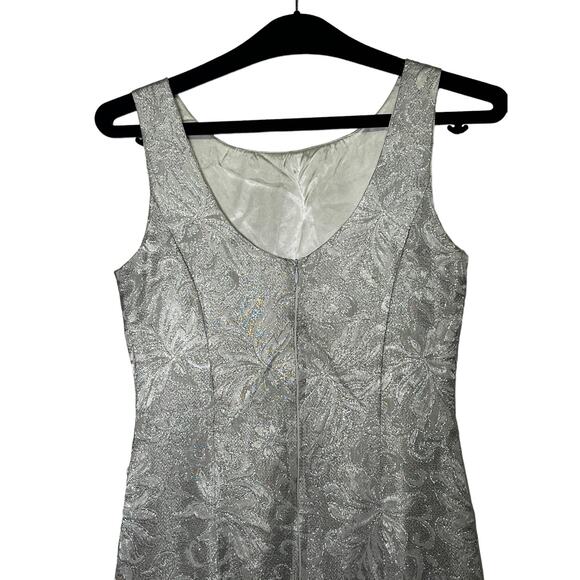 Jessica McClintock Silver Gown VTGH Size 8 Long Beyonce Megan Markle - Picture 5 of 13